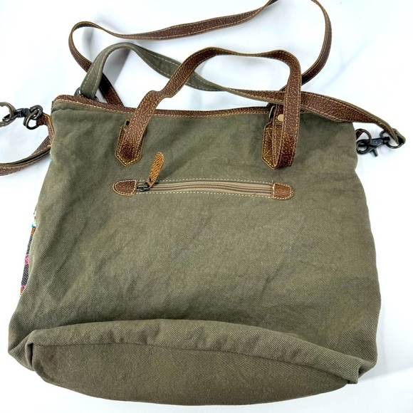 Myra Braided Shoulder bag W / Cowhide , Cotton and Leather. beautifully made - Picture 5 of 10